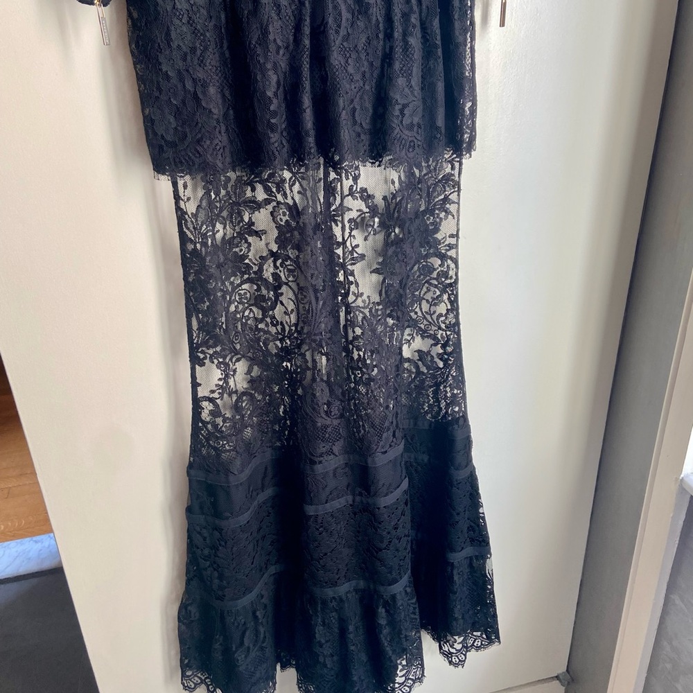 Elie Saab Black Long Sleeve Lace Gown - Picture 4 of 10